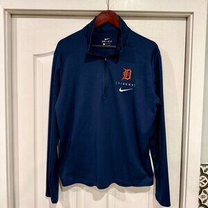 Detroit Tigers Nike Franchise Logo Pacer Performance Half-Zip Top, Navy, Men's L